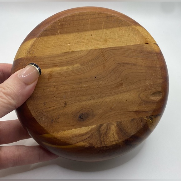 Lathed Wooden Bowl Trinket Dish Vintage - Picture 8 of 8
